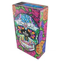 Cigarette Box Case for Full Pack of Cigarettes, Built in USB Coil Lighter - Roses