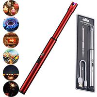 Navpeak Candle Lighter Long Neck Windproof Electric Arc Lighter for Gas Stove Fireplace BBQ Kitchen Grills(Red)