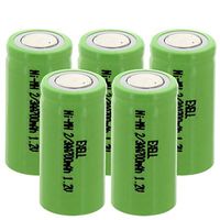 5x Exell 1.2-Volt Nickel-Metal Hydride Rechargeable Flat-Top Battery, 2/3 AA, 700 mAh, Battery Replacement for Electric Razor, Toothbrush, and More
