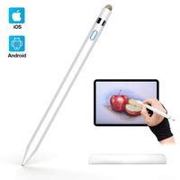 Active Stylus Pen Compatible with Apple iPad, Homagical 1.5mm Fine Point Digital Stylus Pen, Rechargeable Capacitive Stylus for Touch Screen Devices (Glove &Pen Bag Included)