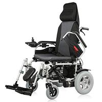 PLLP Medical Rehab Chair, Wheelchair,Heavy Duty Electric Wheelchair with Headrest, Foldable and Lightweight Powered Wheelchair,Seat Width 45Cm,Adjustable Backrest Angle,360° Joystick, Weight Capacity