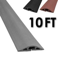 Electriduct D-2 Rubber Duct Cord Cover - 10 Feet Gray Floor Cable Protector