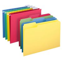 Smead Hanging File Folder Kit, Letter Size, Set of 24 Hanging File Folders and 24 Top Tab File Folders, Assorted Colors (Red, Yellow, Blue, Green)