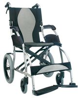 Karman Healthcare S-2501 Ergonomic Ultra Lightweight Transport Chair, Pearl Silver, 18" Seat Width