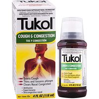 TUKOL Cough and Congestion Cold Syrup - Fast Acting Formula, Cough Suppressant and Nasal Decongestant Multi-Symptom Cold Relief, 4 fl oz