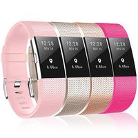 ZEROFIRE Compatible for Fitbit Charge 2 Bands, Adjustable Sport Wrist Bands Strap for Fitbit Charge 2, Women, Men, Pack of 4