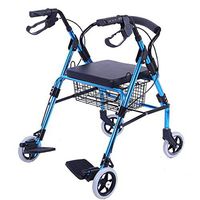 Yadianna Cozy with Foot Pedal Walker for The Elderly Shopping Cart Travel Trolley Can Sit Folding Wheeled Walker Non-Slip Walking Stick with Hospital