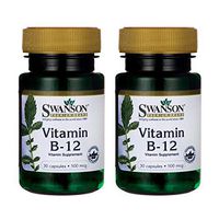 Swanson Vitamin B-12 500 mcg 30 Capsules (2 Pack)