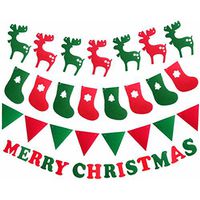 Meolin Christmas Party Bunting Banner Decorations Pendants Christmas Tree/Christmas Deer/Christmas Stocking/Christmas Flag,Christmas tree,8.075.7in