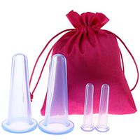4Pcs Massage Cup Silicone Body Neck Face Massage Cupping Cups with Storage Bag for Relax Muscle