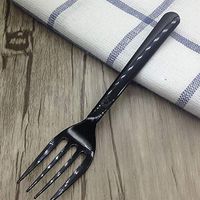 Plastic Forks 100Pcs/pack Long Handle Fork Reusable Plastic Disposable Forks Party Picnic Pack Tableware Thickening Fine Food Knife Hot Sale (Black)