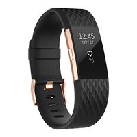 UMAXGET Compatible with Fitbit Charge 2 Bands, Soft Silicone Sport Adjustable Wristband Special Edition with Rose Gold Buckle for Men Women, Black, Small