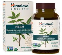 Himalaya Organic Neem, Equivalent to 5,383mg of Neem Powder, for Mild Acne & Skin Care, 60 Caplets, 2 Month Supply