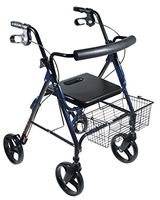 750NB - DLite Lightweight Walker Rollator with 8 Wheels and Loop Brakes, Blue