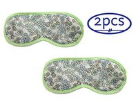 ObboMed ME-1112C (2Pcs) Soothing Silk Eye Sleep Mask with Cooling Gel Pack & Extra Smooth Velour Strap, Cold Therapy Relief Wrap, for Insomnia, Dry, Puffy Eyes, Headache, Wrinkles, Dark Circles-Floral