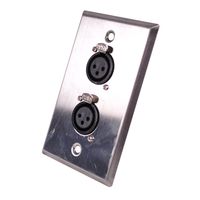 Seismic Audio SA-PLATE42 Stainless Steel Wall Plate -Dual XLR Female Connectors for Cable Installation