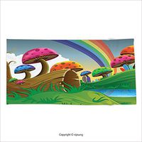 vipsung Microfiber Ultra Soft Hand Towel Mushroom Decor Collection Dark Forest with Mushrooms Adventure Misty Mysterious Wizard Witch Lights for Hotel Spa Beach Pool Bath