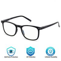 Blue Light Blocking Glasses, Cut UV400 Computer Reading Glasses for Anti Eyestrain, Lightweight Eyeglasses Frame, Sleep Better for Men/Women(0.00,No Magnification) (Black)