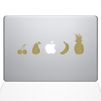 The Decal Guru Fruit Lineup MacBook Decal Vinyl Sticker - 12" MacBook - Gold (1336-MAC-12M-G)