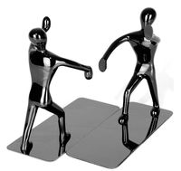 Fasmov Heavy Duty Stainless Steel Man Bookends Nonskid Bookends Art Bookend, Black