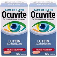 Bausch + Lomb Ocuvite Vitamin & Mineral Supplement Tablets with Lutein, 120 Count Bottle (Pack of 2)
