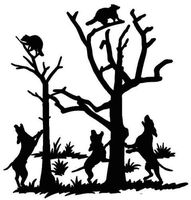 Coon Hunting Decals (Split Tree) Truck Window Stickers, Die Cut Vinyl Decal For Windows, Cars, Trucks, Tool Boxes, Laptops, Macbook - Virtually any Hard, Smooth Surface, White 6 Inch