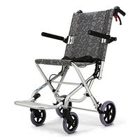 wheelchair Elderly wheelchair Travel wheelchair trolley Adult wheelchair Portable wheelchair Folding light Can bear 60 kg (Color : Gray, Size : 527488cm)