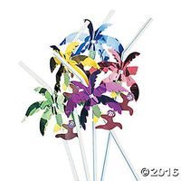 Monkey Straws Monkeys in Metallic Trees Party Straws 2dz