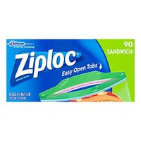 Ziploc Sandwich Bags, Easy Open Tabs, 90 Ct, Clear