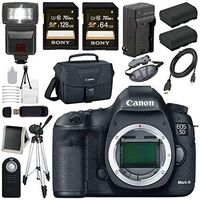Canon EOD 5D III Digital Camera + LPE-6 Lithium Ion Battery + External Rapid Charger + Canon 100ES EOS shoulder bag Bundle 1