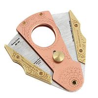 MAOLAOBAN Cigar Cutter Lock System Antiqued Bronze, Stainless Steel - Double Guillotine Cigar Cutter, Cigar Cutter in Titanium