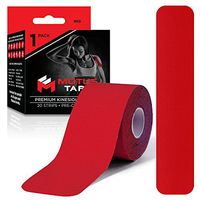 Motus Tape Elastic Cotton Kinesiology Tape, Waterproof, Therapeutic Support, 20 Units, 2 x 10 Inch Pre-Cut Strips, Red