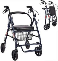 Folding Rollator Walker, 4 Wheel Rolling Walker with Adjustable Handle and Carry Bag for Adult, Senior, Elderly & Handicap