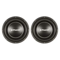 Q Power Deluxe 10 Inch Shallow Mount 1000 Watt Flat Car Subwoofer (2 Pack)