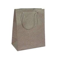Silver Glitter Fiber Bags 6 1/4" X 3" X 6 1/4" | Quantity: 10