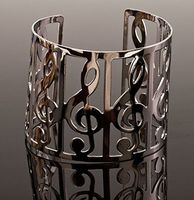 Music Treasures Co. Treble Clef Silver Bangle Bracelet - Pack of 2