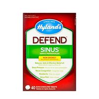Sinus Relief by Hyland's Defend, Decongestant, Headache and Sinus Relief, Non-Drowsy, Natural Sinus and Cold Medicine for Adults, 40 Count