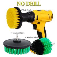 HIFROM Drill Brush - 3" 4" 5" Soft Medium Power Scrubbing Brush Drill Attachment for Cleaning Showers Tubs Bathrooms Tile Grout Carpet Tires Boats Upholstery (Pack of 3)