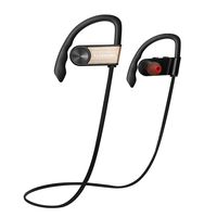 Wireless Bluetooth Sports Headphones Sport Waterproof Stereo with Bass Noise Cancelling Ergonomic Design Secure Fit in Ear Headsets (Gold)