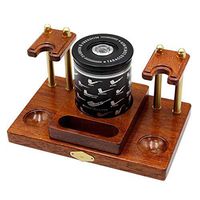 Tobacco Pipe Stands - 2 Pipes Rack - Solid Wood Handmade Rack Display Holder with Tobacco Cans