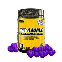 Man Sports Iso Amino Pure Isolated BCAA. Fat Burning Grape Bubblegum Flavored BCAA Powder for Muscle Recovery and Lean Muscle Growth (30 Servings)