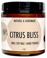 Zaaina Skincare Citrus Bliss 100% Soy Candle, 4 Ounce