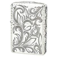Zippo Armor Case Classic Arabesque Oxidized Silver Plating 5-Sides Etching Japan Limited Oil Lighter