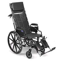Invacare Tracer SX5 Recliner Wheelchair, with Desk Length Arms and T94HAP Elevating Legrests with Padded Calf Pads, 18" Seat Width