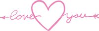 hBARSCI Love You Heart Vinyl Decal - 5 Inches - for Cars, Trucks, Windows, Laptops, Tablets, Outdoor-Grade 2.5mil Thick Vinyl - Soft Pink