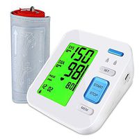 Blood Pressure Monitor Upper Arm, BP Automatic Digital Monitoring with Wide-Range Cuff for Home Use, 2x120 Reading,Dual Sensor Technology,Larger 3-Color Backlit Display