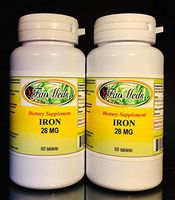 Iron 28mg, Made in USA - 120 (2x60) Tablets