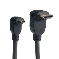 Nuff Tech - 1.5ft Right Angle Micro HDMI (Type D) Male to Right Angle HDMI (Type A) Male