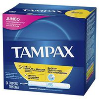 Tampax Cardboard Applicator Tampons, Regular Absorbency, 54 Count - Pack of 2 (108 Total Count)