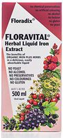 Floravital Liquid Iron Supplement + Herbs 17 Ounce LARGE - Vegan, Non GMO & Gluten Free - Non Constipating, Yeast Free for Men & Women